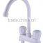 Inexpensive White Hot cold Double plastic Basin faucet