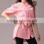 Pretty Steps 2016 New Fashion Womens Girls Knitted Loose Half Sleeved Button Down Shirt Blouse Tops For Ladies