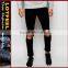 new model Super Skinny Fit black Distressed denim man jeans pant with Rip Knee brand logo(LOTA001)