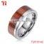 8mm Tungsten carbide wedding band ring inlay wood