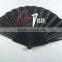 Customized logo black plastic promotion cheap custom folding fans