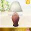 Art flower painted design pink ceramic table lamp
