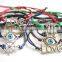 vintage love letter heart evil eye rudder charms bracelet adjustable customized charm wax cord bracelet