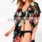 Muslim Girls Ladies European Swimwear Floral Maxi Kimono Beach Long Cover Up Dress For Sexy Mature Women