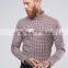 Latest Design Custom Long Sleeve Mens Pre-Shrunk 97% Cotton 3% Elastane Lightweight Check Print Skinny Fit Casual Shirts