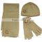 Various design Jacquard fashion winter knitted scarf hat glove sets