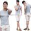 wholesale promotion blank plain dyed anti-pilling 100% cotton round neck sleeveless shirts men