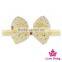 Lovely Photo Props Toddler Golden Star Lace Skinny Elastic Pony Baby Girls Hair Accessories Flashing Bulk Bow Headband