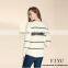 Latest fashion pullover korean design stripe fuzzy warm winter sweater with zipper