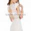 Sexy v neck cap sleeve cap lace dress for lady