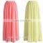 Women wholesale elastic wasitband long skirt fashion chiffon maxi skirt 2016