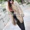 YR134 Denmark Design Raccoon Knit Fur Jacket/Long Length Real Fur Coat Jacket