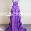 Real Sample Scoop Neckline Cap Sleeve Handwork Beaded Purple Sexy Prom Dress For Girls