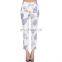 Custom 2016 latest Europe women fashion floral printed fitting pants
