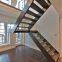 Big House Straight Glass Railing Wooden Straight Staircases