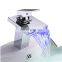 Modern Bathroom Waterfall LED Light Single Hole Sink Faucet Mixer Tap