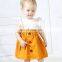 2019 summer GIRLS FLY SLEEVED WHITE TOPS TSHIRT & GIRLS COTTON RUFFLE SKIRTS 2PC SET