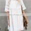 Tunic Cover-ups 2019 White Cotton Tunic Beach Mini Dress Summer Women Beachwear Sexy V-Neck Button Front Swimsuit Cover Up