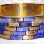 Turquoise Color Bone Chips Brass Bangle, Women Metal Bangle 11834