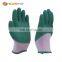 Safety glove for work gloves construction T/C seamless knitted liner with crinkle latex coated on palm and finger gloves