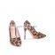 Leopard print latest fashion high quality design pointed toe ladies high heel pumps sandals shoes women evening shoe