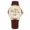 SEWOR 606 Men Leather Hand Winding Mechanical Watch Original Hollow Skeleton Casual Fashion Brand Watches