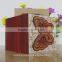 Gold blue bengali wooden butterfly wedding invitation card