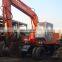 В продаже японская колёсная экскаватор Hitachi EX100WD. Битая недорогая колёсная экскаватор Hitachi ex100WD