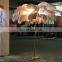 Hotel Decoration Stand Lighting Copper Resin Tree Ostrich LED Feather Floor Lamp