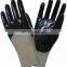 Cotton interlock Lining Knit Wrist yellow Nitrile Coated Work Gloves For Oil Gas