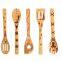 Bamboo wood kitchen utensil burned Christmas Holiday cooking utensil set engraved