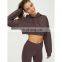 High quality best shaped and design Gym yoga crop top hoodie sweatshirt and customize sexy women sports