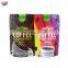 Custom wholesale food plastic bag coffee bean green tea window kraft paper eight edge seal bone bag