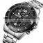 SKMEI 1670 oem factory 3time luxury stainless steel band high quality analog digital watch men