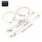 4Pcs/set Women Vintage Crystal Leaves Geometric Chain Gold Bracelet Set Bohemian Bracelets Jewelry