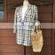 Vintage natural Seagrass Bag, Natural Woven Beach Bag, Round Straw Summer basket Vietnam Supplier