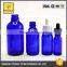 bottle 30ml 1 oz. Boston Round Bottle blue Glass Bottles with Dropper Caps