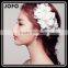 Floral Bohemian Bridal Accessories Luxury Austrian Crystal Ribbon Flower Hair Accessory Fashion Women Hair Jewelry