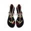 Ankle sandals women flat shoes fish bone silver chain flat sandals flat strap sandals