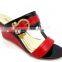 new fashion wedge heel pu slipper for lady