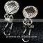 Fashion Austrian Crystal Circle Jewelry Party White Gold Pendant Necklace Clip Earrings Set