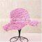 QXSH0026C Cute flower printed dyed straw hat for women New foppy fedora Panama beach hat with bowknot