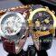 Luxury men's mechanical watch for Europe market brown leather strap Europe Mechanical watch