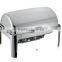 Stainless steel buffet food warmer, roll top chafing dish