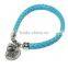adjustable engraved bar code metal bracelet with string