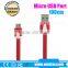 1M Colorful Noodle usb micro cable for Blackberry