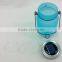 Blue Frosted Glass Solar Led Light Jar for Garden Decoration