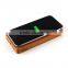 Bamboo 2 in 1 6000Mah Battery Power bank +Qi Wireless Charging Mat Pad Charger Pad for Samsung iphone ETC