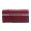 Customized belt wallet trendy style decorative metal and V-stitching flap women credit card wallet