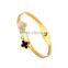 Fashion Trend Stainless Steel Enamel Flower Bracelet Bangles Jewelry for Women